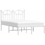  Metalni okvir za krevet s uzglavljem bijeli 120x200 cm | shoptok.hr