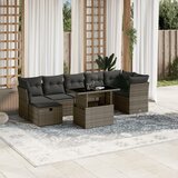 vidaXL 8-dijelni set vrtnih sofa od poliratana s jastucima sivi | shoptok.hr