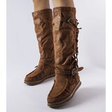 Gemre Brown wedge-heeled boots Filiberta Cijene