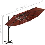  Vrtni suncobran s 4 razine i stupom 3 x 3 m terakota | Eponuda.com