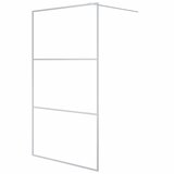 Pregrada za tuš srebrna 115 x 195 cm s prozirnim staklom ESG | shoptok.hr