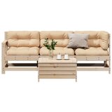 The Living Store Vrtna sedežna garnitura 4-delna z blazinami trdna borovina - Vrtna Sedežna Garnitura, (21455466) | Shoptok.si
