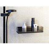 Wenko Črna plastična kopalniška polica z namestitvijo brez vrtanja Quadro – | Shoptok.si