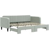 vidaXL Izvlečna dnevna postelja svetlo siva 90x200 cm žamet, (20937319) | Shoptok.si