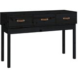 Maison Chic konzolna miza - miza ob steni črna 114x40x75 cm trdna borovina, (21786188) | Shoptok.si