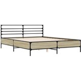  Okvir za krevet boja hrasta 150x200cm konstruirano drvo i metal | shoptok.hr
