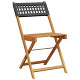 vidaXL 3-dijelni bistro set od poliratana i masivnog drva crni | shoptok.hr