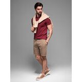 Ombre BASIC men's cotton sweat shorts - navy blue | ePonuda.com