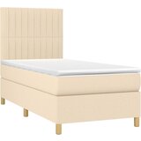  Krevet box spring s madracem LED krem 100x200 cm od tkanine | shoptok.hr