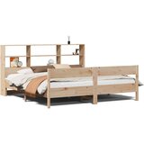 Krevet s regalom za knjige bez madraca 200 x 200 cm od borovine | shoptok.hr