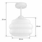 Brilagi LED Plafonski luster RETRO GLASS 1xE27/60W/230V Ø 20 cm bela | Eponuda.com