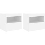 Noćni ormarići s LED svjetlima 2 kom bijeli 50 x 40 x 45 cm | shoptok.hr