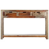 vidaXL Konzolni stol s 3 ladice 120 x 30 x 75 cm masivno drvo šišama | shoptok.hr