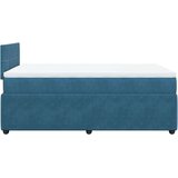 vidaXL Krevet s oprugama i madracem plavi 120 x 190 cm baršun | shoptok.hr