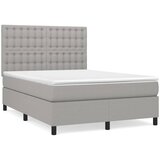  Krevet box spring s madracem svjetlosivi 140x200 cm od tkanine | shoptok.hr