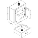 MID.YOU Komoda Balusa L, Bela, Barva Hrasta | Shoptok.si