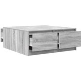 vidaXL Kavna mizica s predali siva sonoma 100x100x40 cm | Shoptok.si