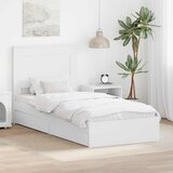 vidaXL Krevetna konstrukcija Bijelo 75 x 190 cm Konstruirano drvo | shoptok.hr