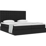  s od storage s uzglavljem Crna 180 x 200 cm Tkanina | shoptok.hr