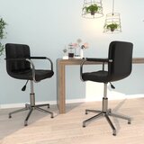 vidaXL Okretne blagovaonske stolice od umjetne kože 2 kom crne | shoptok.hr