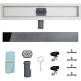 Odvod za tuš s staklenim poklopcem i 360° sifonom Crna 70 cm | shoptok.hr