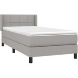  Box spring postelja z vzmetnico svetlo siva 90x200 cm blago, (20898564) | Shoptok.si
