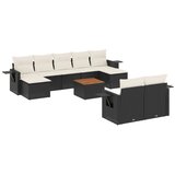 vidaXL 10-dijelni set vrtnih sofa s jastucima crni od poliratana | shoptok.hr