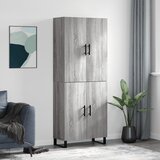 vidaXL Visoka komoda siva sonome 69 5x34x180 cm od konstruiranog drva | shoptok.hr