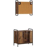  Set ormarića za kupaonicu 2 kom. Staro drvo 65 5 x 34 x 61 cm - Staro drvo Ormar s umivaonikom (1 vrata i 1 polica) + viseći orm | shoptok.hr
