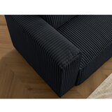Bobochic Paris Črna raztegljiva/s prostorom za shranjevanje sedežna garnitura iz rebrastega žameta 244 cm Chelsea – | Shoptok.si