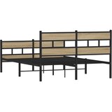  Metalni okvir kreveta bez madraca boja hrasta sonome 140x200 cm | shoptok.hr