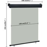 Balkonska bočna tenda 140 x 250 cm siva | shoptok.hr