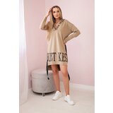 Kesi Dress with hood and print cappuccino Cijene