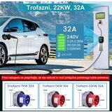 JUNSUN Tip 2 EV Polnilni Kabel 3-Fazni 22 kW z Nastavljivim Tokom – Prenosno Polnilno Orodje za Električna Vozila (Schuko, 5 m, 6/8/10/13/16/20/24/32A), (21989620) | Shoptok.si