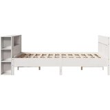 vidaXL Krevet s regalom z knjige bez madraca bijeli 135x190cm borovina | shoptok.hr