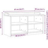 vidaXL Klupa za predsoblje SANDNES 87x40x50 cm od masivne borovine | shoptok.hr