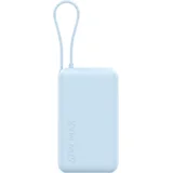 prenosna baterija 10000mAh 67W z vgrajenim USB-C kablom svetlo modre barve