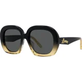 Curvy Brown Geometric Sunglasses ONE SIZE (53) Rjava/Siva