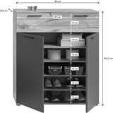 MID.YOU Omara Za Čevlje Mason, Siva, Barva Hrasta | Shoptok.si