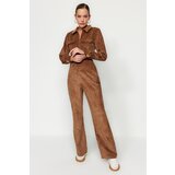 Trendyol Brown Velvet Woven Jumpsuit | Shoptok.si