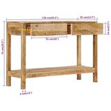 vidaXL Konzolni stol s 2 ladice 110 x 35 x 75 cm masivno drvo manga - Smeđa 1 110 cm | shoptok.hr