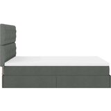 vidaXL Otomanski posteljni okvir z vzmetnico siv 140x200 cm blago | Shoptok.si