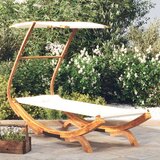 Vanjski Zunanja postelja s streho 100x190x134 cm trden les krem, (20764811) | Shoptok.si