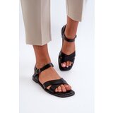 Kesi Women's flat sandals made of eco leather S.Barski Black | shoptok.hr