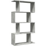 vidaXL Pregrada s knjižno omaro 4-nadstr. betonsko siva 70x24x129 cm | Shoptok.si