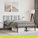 Maison Chic Kovinski Posteljni okvir - Dvoposteljna postelja - Zakonska postelja z vzglavjem črn 120x200 cm, (21693160) | Shoptok.si