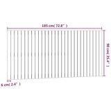  Zidno uzglavlje crni 185x3x90 cm od masivne borovine | shoptok.hr