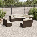 vidaXL 11-dijelni set vrtnih sofa od poliratana s jastucima smeđi Cijene