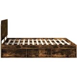  Okvir za krevet s uzglavljem Dimljeni hrast 200 x 200 cm | shoptok.hr