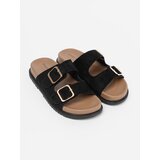 Shelvt Black women's flip-flops with gold buckles | shoptok.hr